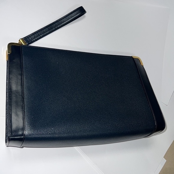 Koret Dark Navy Blue Leather Zip Large Wristlet Clutch Bag - Picture 8 of 8